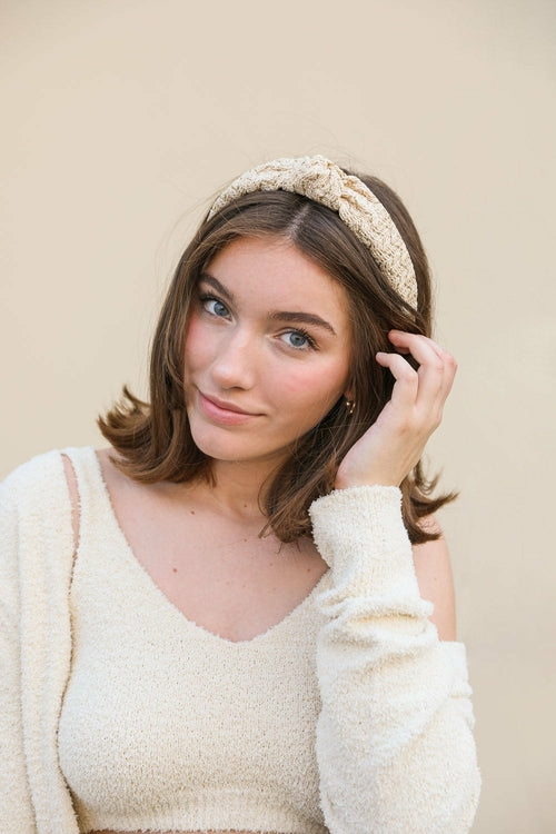 Lurex Basketwoven Top Knot Headband - My Store