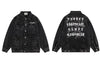 Vintage Denim Streetwear Letter Print Jacket