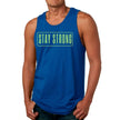 Mens Fitness Tank Top Graphic T-shirt Stay Strong Neon Print - My Store