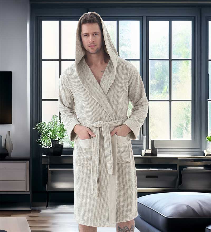 Men's Luxury Turkish Cotton Terry Cloth Robe with Hood - My Store