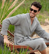 Men's Hooded Turkish Cotton Waffle Robe - My Store