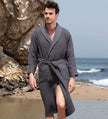 Men's Full Length Lightweight Waffle Spa Robe with Shawl Collar - My Store