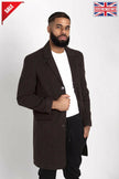 Mens Single Breasted Check Design Overcoat - My Store