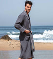 Men's Full Length Lightweight Waffle Spa Robe with Shawl Collar - My Store