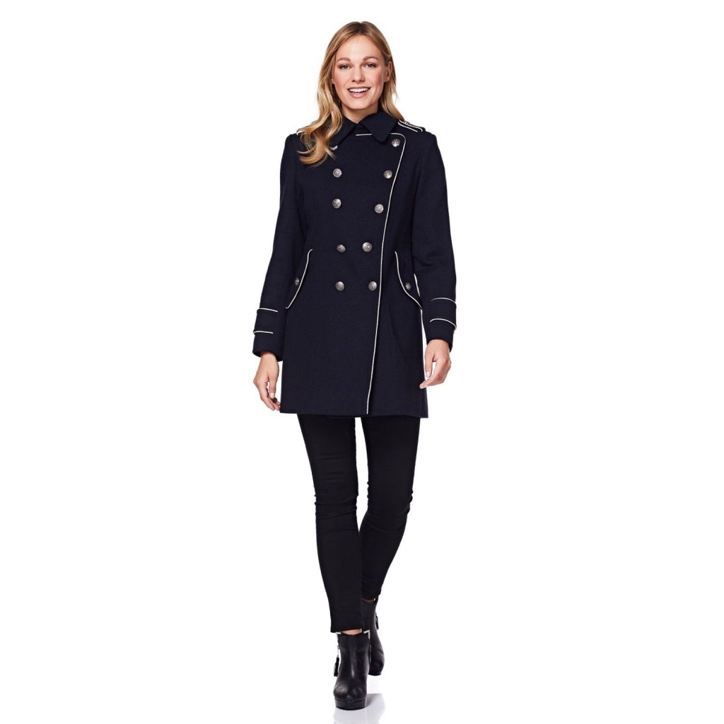 Military Coat with Contrast Buttons (C10215) - My Store