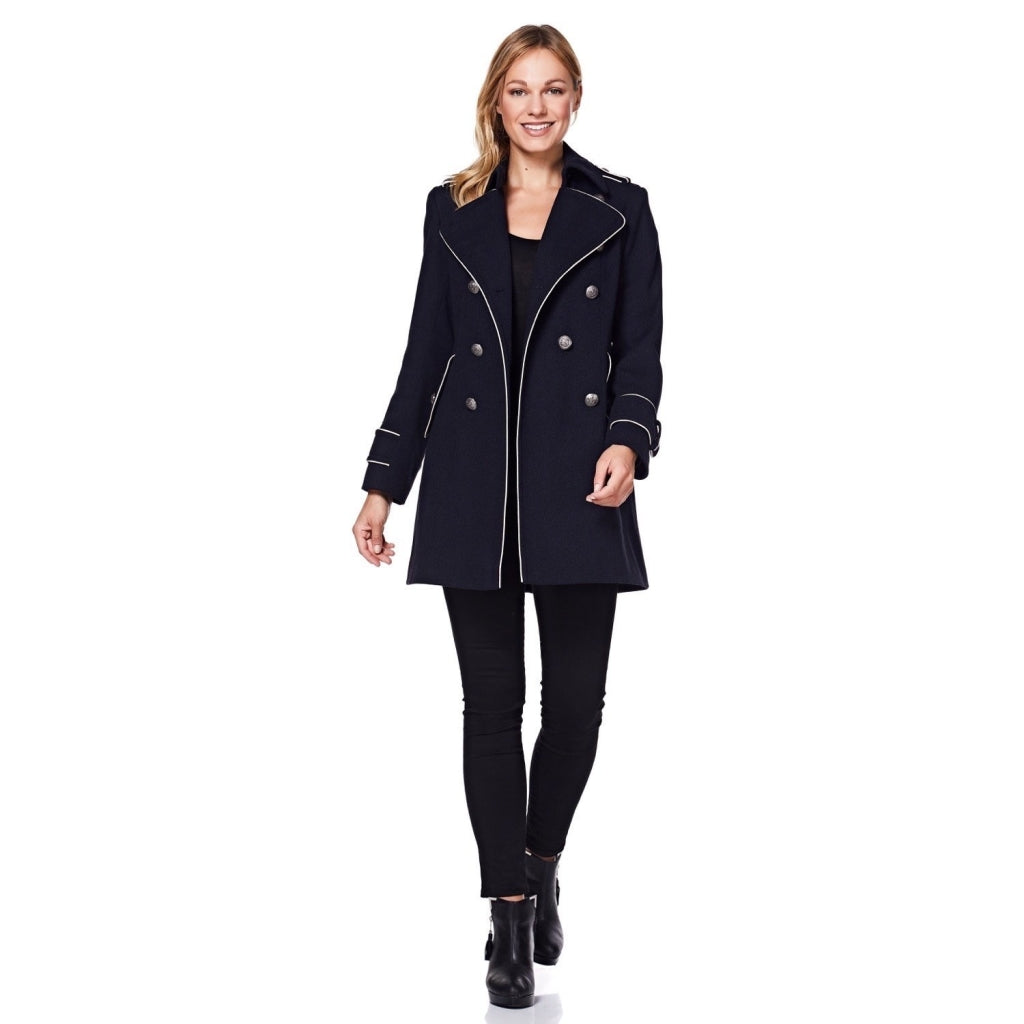 Military Coat with Contrast Buttons (C10215) - My Store