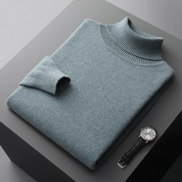 Men's High Collar Winter Knit Pullover - My Store