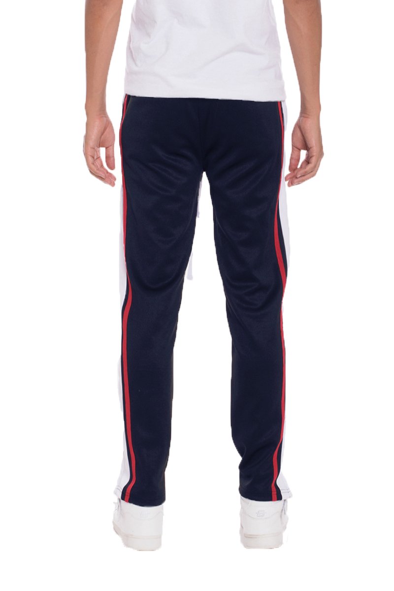 TRICOT STRIPED TRACK PANTS- NAVY - My Store