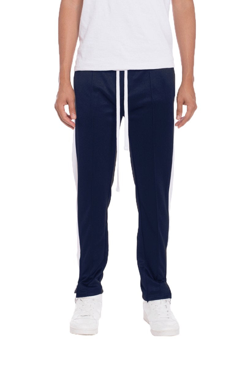 TRICOT STRIPED TRACK PANTS- NAVY - My Store