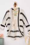 Girls Stripe Back Lace Long Sleeve Open Cardigan - My Store