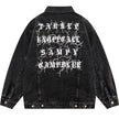 Vintage Denim Streetwear Letter Print Jacket - My Store