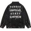 Vintage Denim Streetwear Letter Print Jacket - My Store