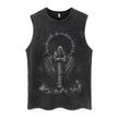 Heavy washing trend sleeveless T-shirt - My Store