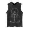 Heavy washing trend sleeveless T-shirt