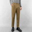 Lightly Mature Woolen Pants: Straight Slim Fit Cropped