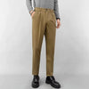 Lightly Mature Woolen Pants: Straight Slim Fit Cropped - My Store