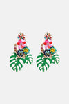 Leaf & Flower Shape Zinc Alloy Dangle Earrings - My Store