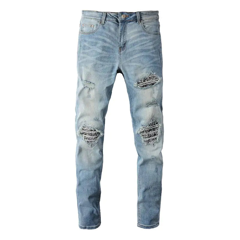 Bandanna Ripped Jeans - My Store