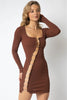 Cocoa Knit Cut-Out Large Pin Detail Mini Dress - My Store