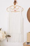 Girls Western Fringe Sleeveless Lace Top