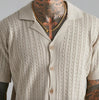 Men's Short-Sleeved Knitted Button-Up Shirt