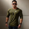 Men's Solid Color Long Sleeve Cotton T-Shirt: Spring Jogger Sports Muscle Exercise (3XL) - My Store