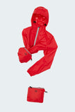 Red full zip packable rain jacket and windbreaker - My Store