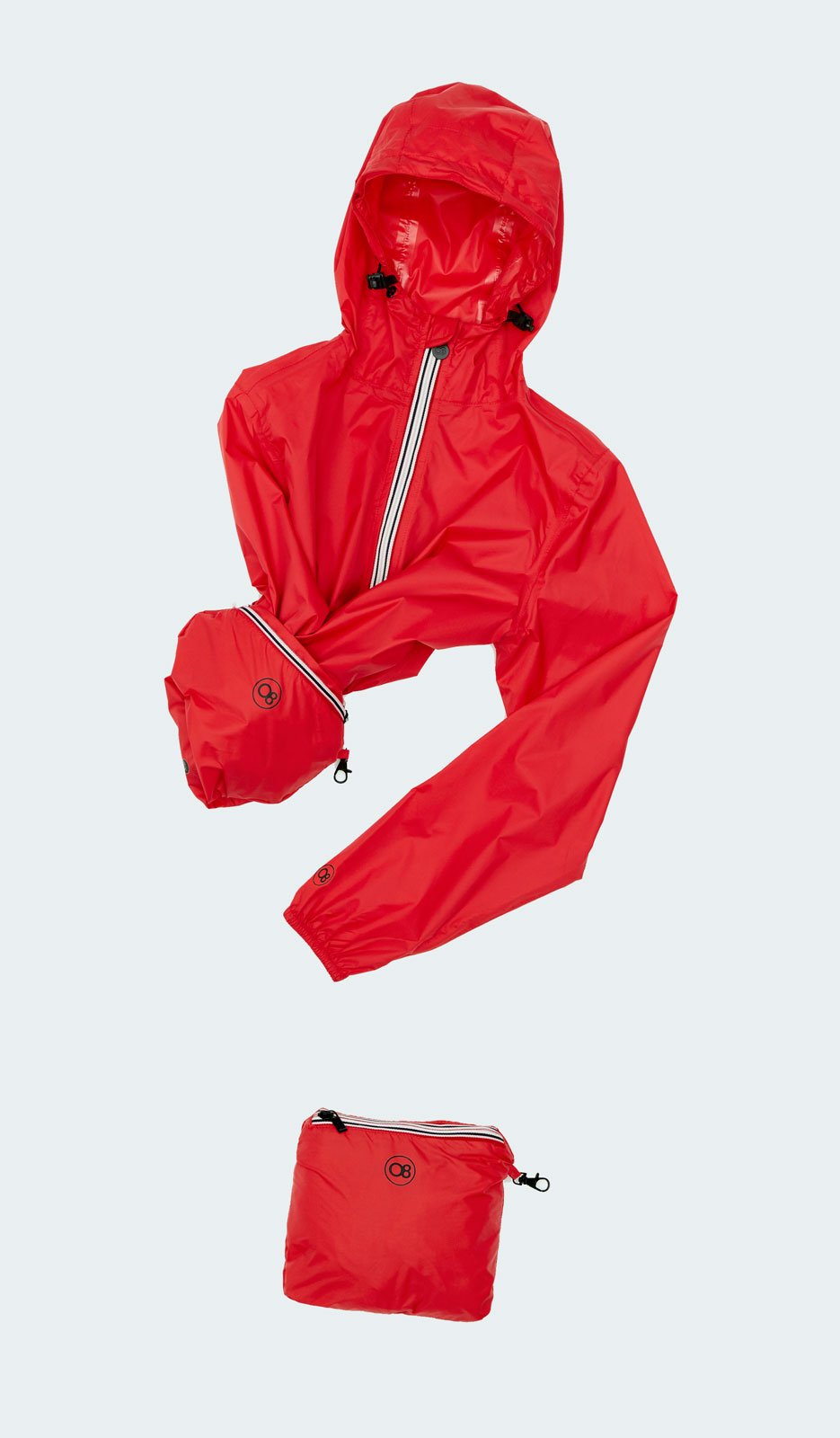 White quarter zip packable Rain jacket and windbreaker - My Store