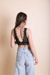 Padded Plunge Alencon Lace Bralette - My Store