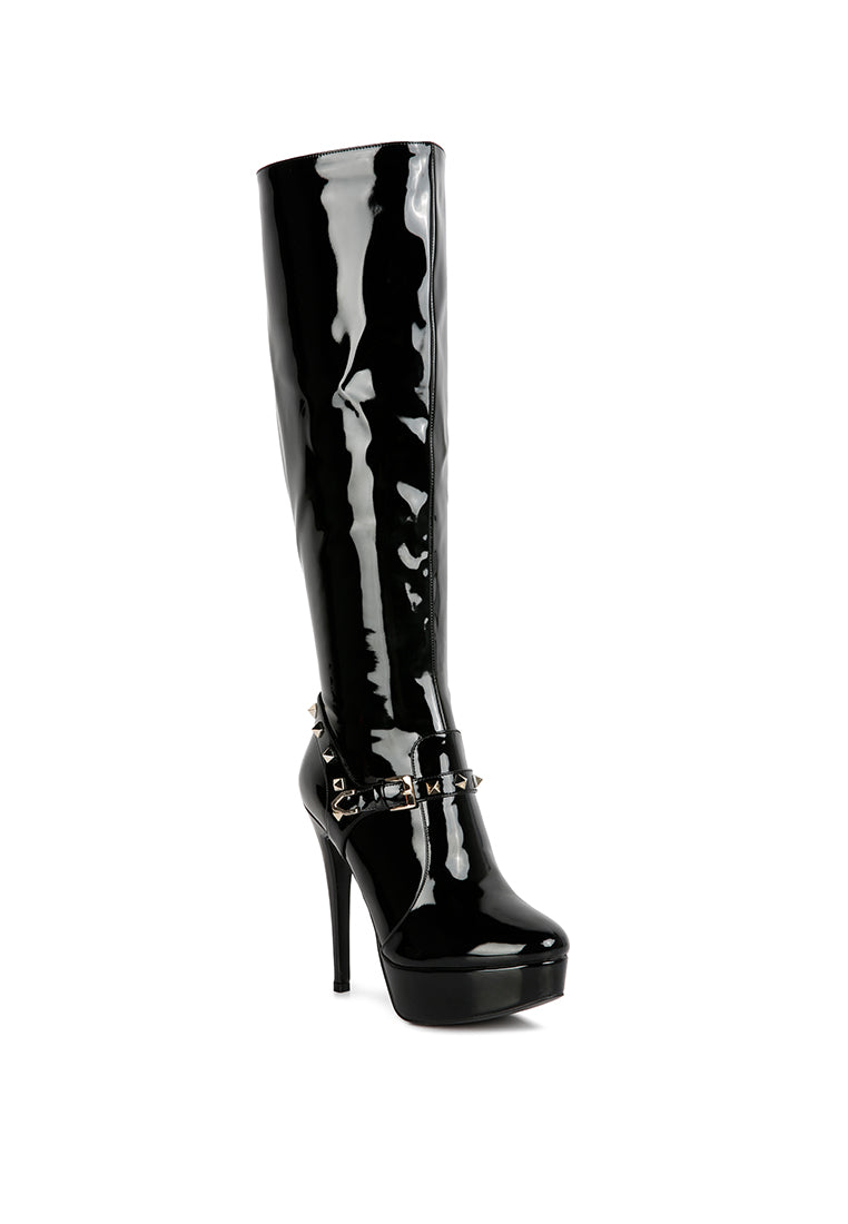 Daphne Stiletto Heeled Mid Calf Boots - My Store