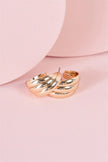 Gold Twisted Triple Hoop Earrings - My Store