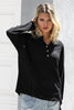 Black Button Up Detail Long Sleeve Top /1-1-1 - My Store