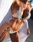 Jeweled Bikini Crochet Jewelry Bikini Set two pieces Swimsuit Crystal - My Store