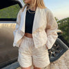 Quilted High Waist Shorts and Crop Jacket Suit top - My Store