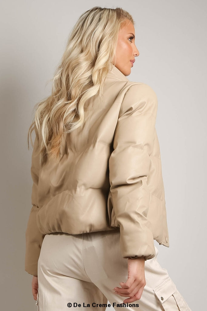 PU Boxy Puffer Jacket - My Store