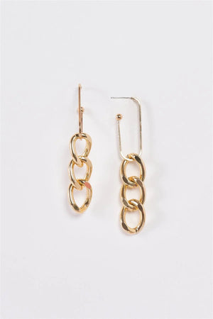 Gold Detachable Hoop Chain Link Dangle Earrings - My Store