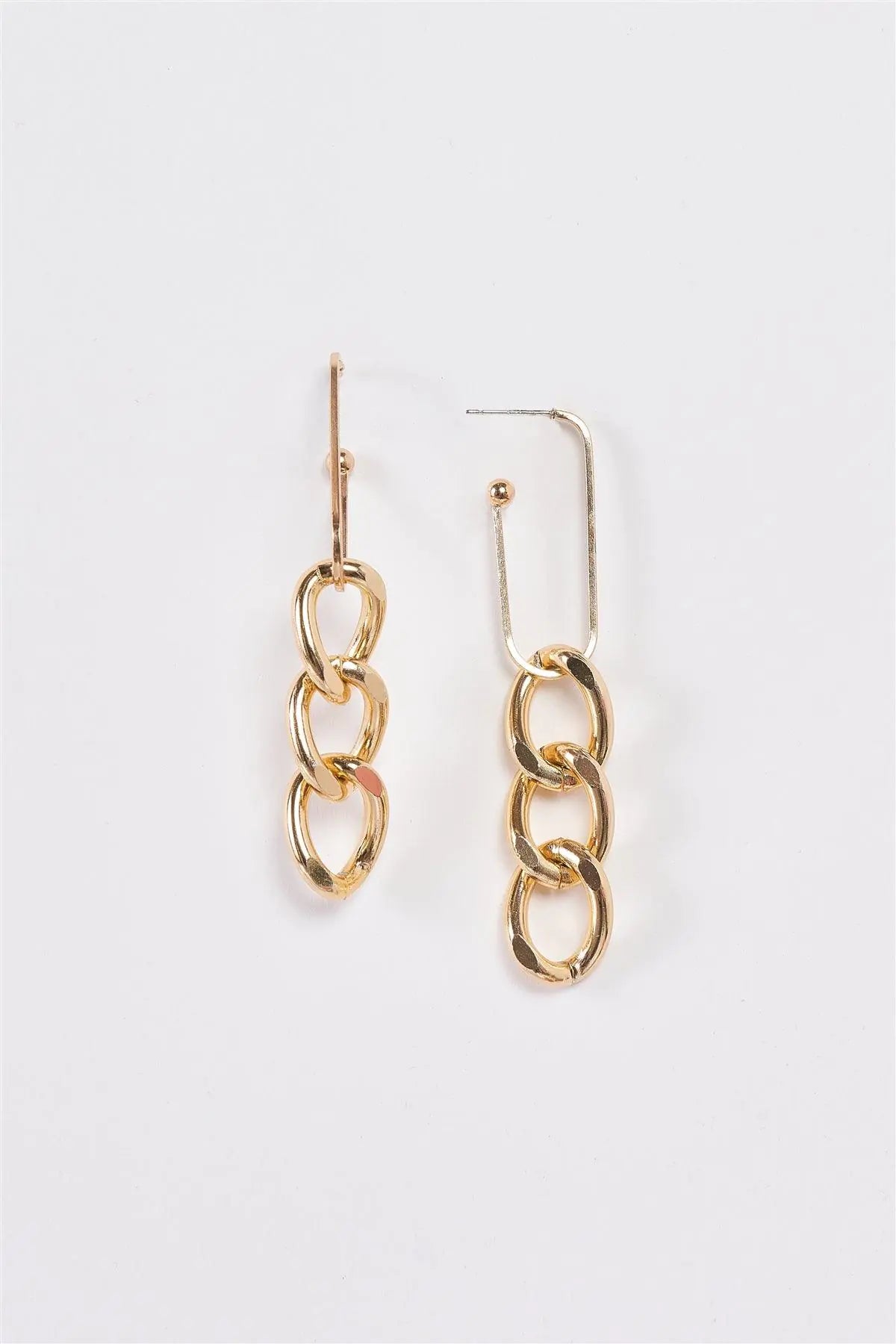 Gold Detachable Hoop Chain Link Dangle Earrings - My Store