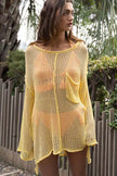 Loose Fit See-through Boat Neck Cover Up - My Store