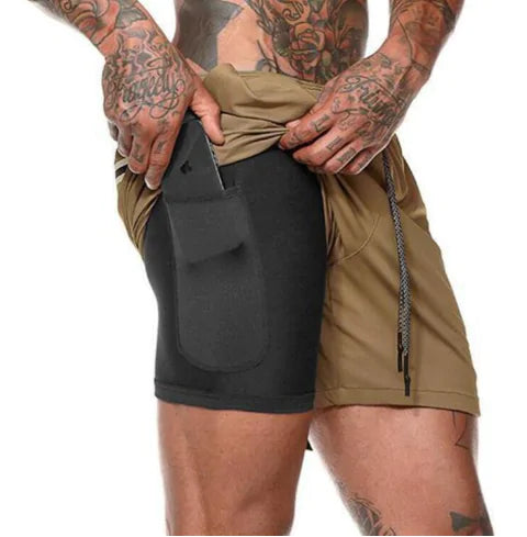 2019 Mens 2 in 1 Fitness Running Shorts - My Store