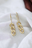 Gold Detachable Hoop Chain Link Dangle Earrings