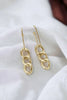 Gold Detachable Hoop Chain Link Dangle Earrings