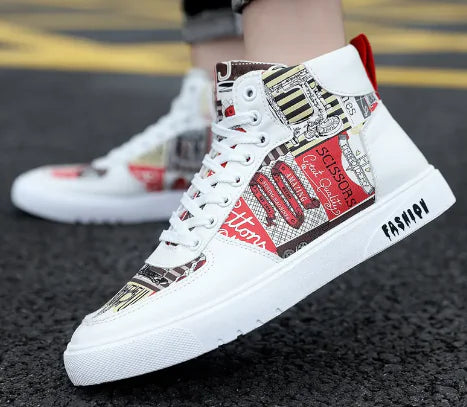 Graffiti High Top Men's Casual  Shoes - My Store