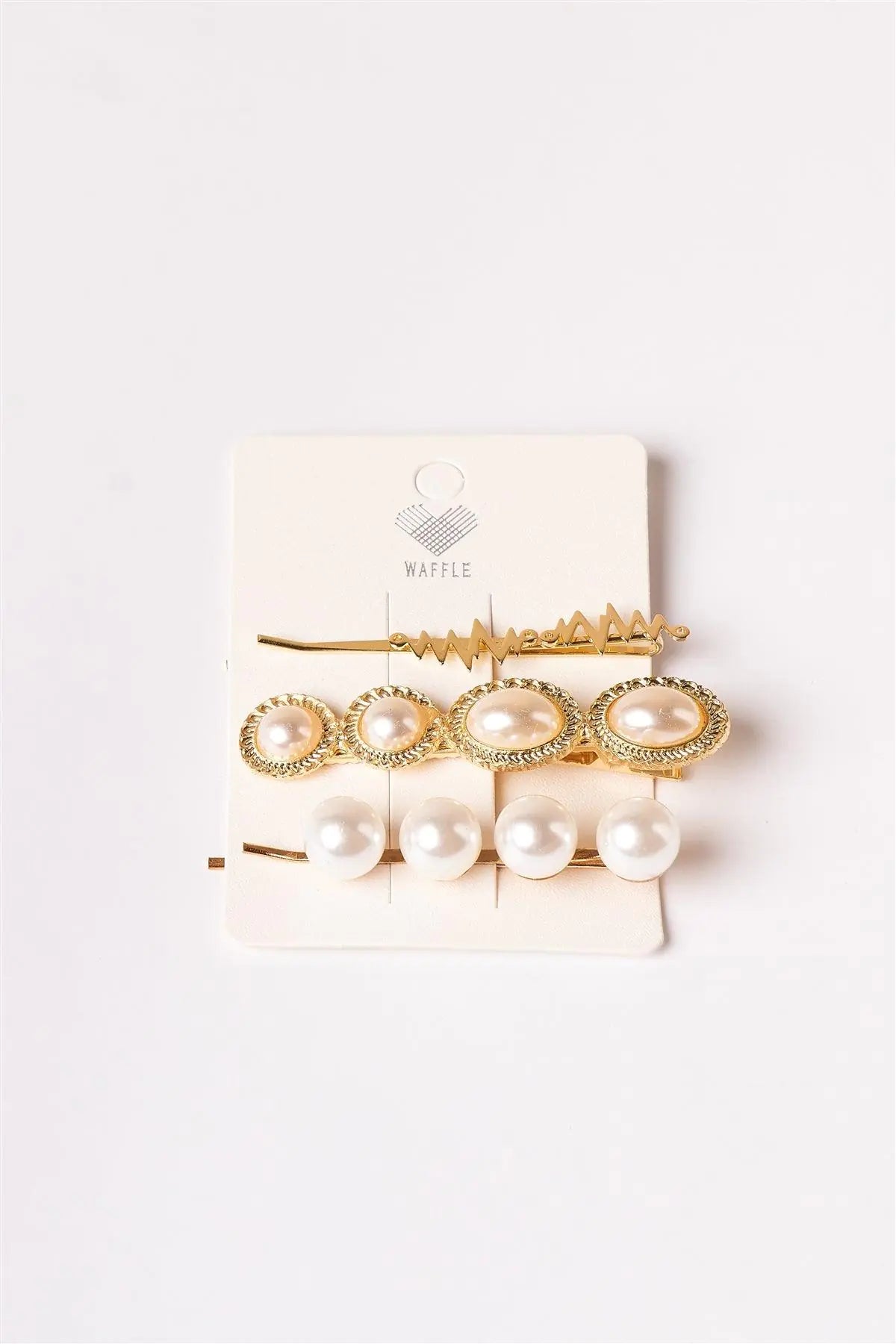 3pcs Gold Large Pearled Hair Bobby Pins - My Store