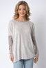 Taupe Long Sleeve Round Neck Two Pocket Side Top