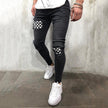 Fashion Men's Jeans Lattice Patchwork Denim Pants Casual Skinny Jeans - My Store