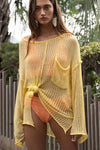 Loose Fit See-through Boat Neck Cover Up - My Store