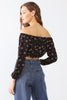 Floral Print Off-The-Shoulder Ruched Crop Top - My Store