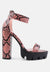 Rattle Snake Print Chunky High Block Heel Sandals - My Store