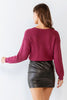 Berry Twisted Detail Long Sleeve Crop Knit Top /3-2-1 - My Store