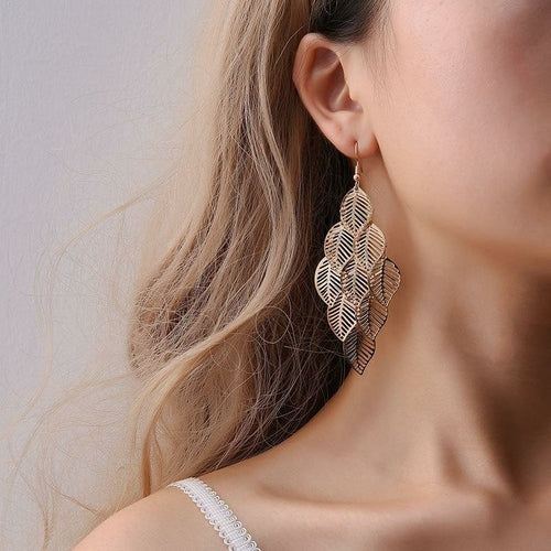 Dangling Leaf Earrings - My Store